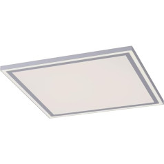 LeuchtenDirekt EDGING 14851-16 LED griestu gaisma, balta, 1 x LED plāksne/44 W/2700-5000 K, iekštelpu gaisma, IP20, regulējama, Radio FB, CCT, sērijas slēdzis, atmiņa, 46,4 x 46,4 cm