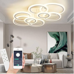 Narwhal Dimmable LED griestu gaisma Modernā griestu gaisma 102 vatu balta plakana dizaina dzīvojamās istabas lampa ar tālvadības pulti Siltais dabiskais aukstais griestu apgaismojums guļamistabai, dzīvojamai istabai, gaitenim un birojam