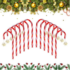 JAWSEU Ziemassvētku LED Candy Cane Fairy Lights, saules LED izgaismotas Candy Canes Fairy Lights ar zemes smaili Āra Ziemassvētku rotājumi Dārza rotājumi āra / iekštelpu lietošanai