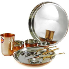 Traditionelle Küchen Indian Servierset Antique Copper-Stahl pusdienu komplekts