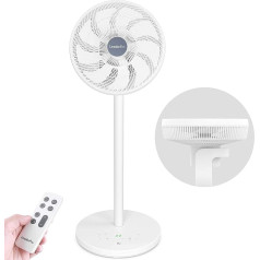 Līdzstrāvas motora grīdas ventilators kluss 20 dB 3D svārstības ar tālvadības pulti Augstums 92 cm/6,8 m/s/ Diametrs 34 cm/9 loksnes/80% enerģijas taupīšana/turbo gaisa cirkulācijas ventilators istabas ventilators