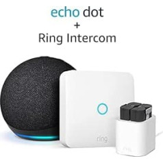 Ring Intercom - Gegensprechanlage mit zusätzlichem Schnellwechsel-Akkupack und Ladestation von Amazon | Fernentriegelung, Automatische Freigabe + Echo Dot (5. Generation, 2022), Anthrazit