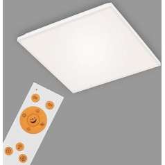 Briloner Leuchten LED paneļa griestu gaisma Dimmable bezrāmju krāsu temperatūras regulēšana ar tālvadības pulti 24 W 2800 lūmenu balta 450 x 450 x 75 mm (D x Š x V)