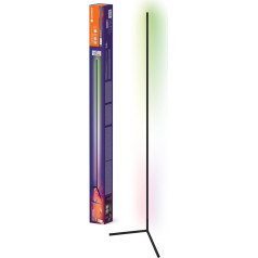 LEDVANCE Smart+ WiFi LED stūra stāvlampa, 200 cm, melna, 20 W, 1710 lm, regulējama balta un krāsaina gaisma, regulējama, DIY un mūzikas ritma funkcija, ilgs kalpošanas laiks, ar lietotni vadāma, 2700-6500 K