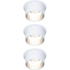 Paulmann 93385 LED padziļinājumā iebūvējamais gaismeklis Gil 3-Step-Dim apaļš, ieskaitot 3 x 6 W dimmable balts matēts dzelzs matēts iebūvējamais starmehānisms alumīnija spot 2700 K monēta