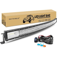 SKYWORLD izliekta LED darba gaismas josla, 52 collu 132 cm 675 W papildu lukturu LED gaismas josla bezceļa lukturiem ar 12 V roķera vadu komplektu vieglo automobiļu SUV ATV UTV kravas automašīnu 4x4 miglas lukturiem