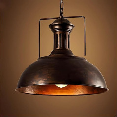 FRIDEKO HOME Piekaramais gaismeklis ēdamgalds Vintage griestu lampa Rust Look Industrial piekaramais gaismeklis Diametrs 40 cm platumā Dzīvojamā istaba Retro griestu gaisma Melna guļamistabas lampa Ēdamgalds Galda lampa Virtuves lampa