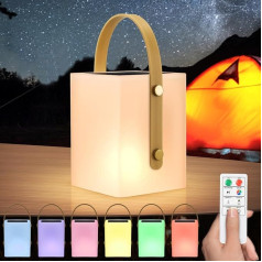 Postlucky Saules galda lampa āra LED akumulatora āra lampa Dimmable 8 krāsas Warm White Saules un USB uzlādējama ar tālvadības pulti Akumulatora galda lampa āra IP44 ūdensizturīga kempingam Dārzs