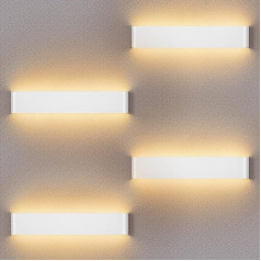 Ledmo LED sienas lampas iekštelpās 16 W sienas lampa uz augšu uz leju sienas apgaismojums Warm White 3000 K Alumīnija sienas apgaismojums Balts Pack of 4