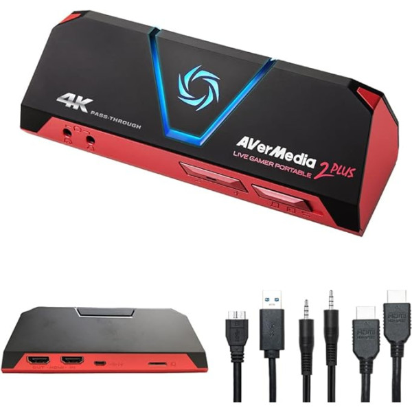 AVerMedia Live video ierakstīšanas karte, Gamer Capture Card Pass Through, ļoti zema latentuma pakāpe, viegla uzstādīšana, saderīga ar Switch, Xbox, PS4