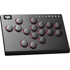 JZW-Shop Arcade Stick, M16 Buttons Arcade Controller for Switch, PC, PS4, PS3, Steam Deck, Arcade Fight Stick Joystick with Turbo and Custom RGB, Supports Hot-Swap and SOCD (M16-EU)