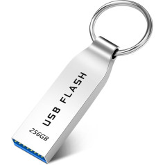 Roowike USB Stick 256GB Speicherstick USB 3.0 Wasserdichter USB-Sticks Metall Memory Stick Hohe Kapazität USB-Flash-Laufwerk 256GB mit Schlüsselring für PC, Tablet, Computer, Laptop