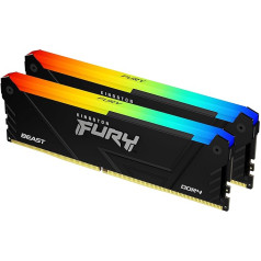 Kingston Fury Beast RGB 64GB 3200MT/s DDR4 CL16 DIMM (komplekts ar 2 atmiņas moduļiem) KF432C16BB2AK2/64