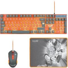 FRTEC - Dragon Ball Super Pack tastatūra + pele + peles paliktnis (saderīgs ar datoru) QWERTY