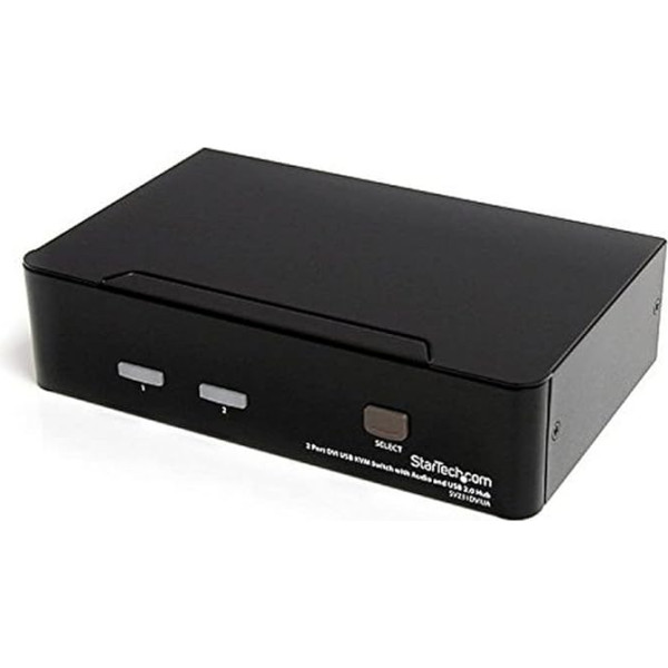 StarTech. com SV23 1DV IUA - 2 portu DVI USB KVM komutators ar audio un USB 2.0 centrmezglu