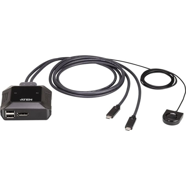 ATEN US3312 2 portu USB-C 4K DisplayPort KVM slēdzis