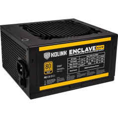 Kolink Enclave 80 Plus Gold PSU PC barošanas bloks 500 W, modulārais barošanas bloks, kluss 120 mm ventilators, datora barošanas bloks, PC ATX barošanas bloks, PSU barošanas bloks datoriem, kluss PC barošanas bloks