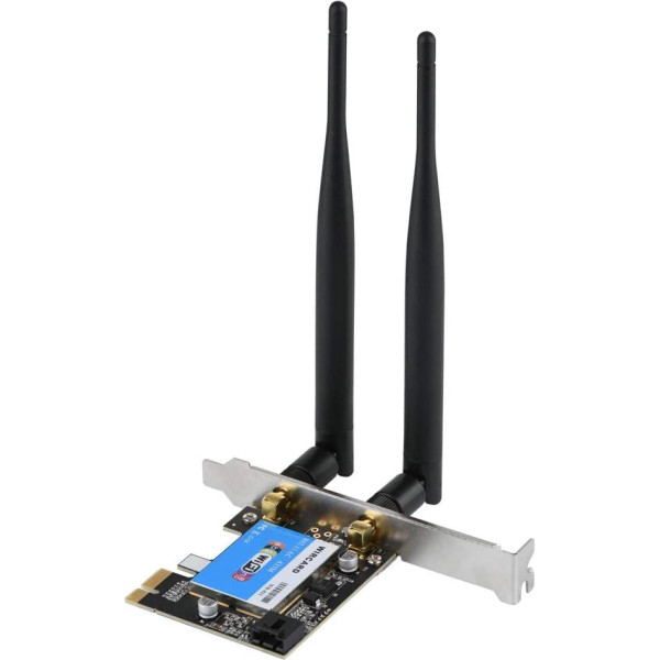 PCI Express tīkla adapteris, divu joslu PCI Express tīkla adapteris ar ātrumu līdz 433Mbps, 2.4G/5G Bluetooth 4.0 WiFi adaptera tīkla karte, PCIE tīkla karte darbvirsmas datoriem