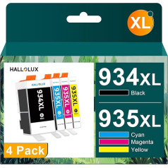 HALLOLUX 934XL 935XL daugkartinė pakuotė, suderinama su HP 934 935 XL spausdintuvo kasetėmis, skirtomis HP OfficeJet Pro 6830 kasetėms, 6230 spausdintuvui 6820 6835 6220 6822 6825 rašalui (4 vnt.)