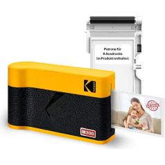 KODAK Mini 2 ERA 4PASS mobilais fotoprinteris (5,3 x 8,6 cm) (dzeltens, fotoprinteris + 8 lapas)