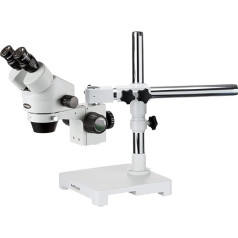 AmScope SM-3B Stereo-Zoom-Mikroskop mit Einarmigem Auslegerständer, 7X-45X, Weiß