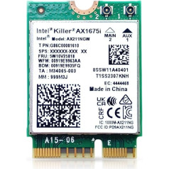 Pyptec Intel® NIC WI-FI 6E AX1675i tīkla karte Bluetooth 5.3-2x2, M.2 CNVIo2 WLAN karte, bez vPro veiktspējas un spēļu modelis