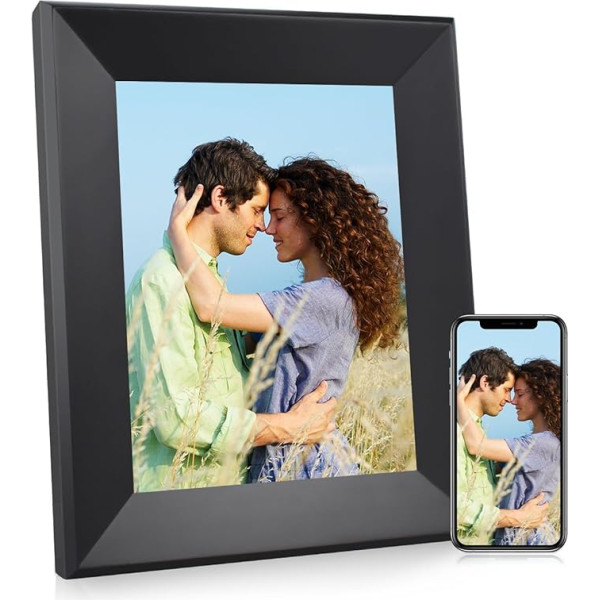 BWJBSW Digital Picture Frame, 8 collu WiFi digitālais foto rāmis, viedā mākoņa elektronisko attēlu rāmis ar 16 GB atmiņu, skārienekrāns, automātiska rotācija, koplietošana ar ģimeni, izmantojot lietotni