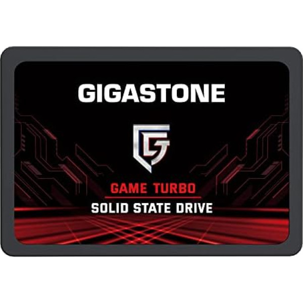 Gigastone Game Turbo SSD 128 GB SATA III 2,5 collu iekšējais cietvielu disks, lasīšanas ātrums līdz 520 MB/s. 3D NAND 2,5 collu SSD cietais disks, saderīgs ar PS4, klēpjdatoriem, datoriem un galddatoriem.