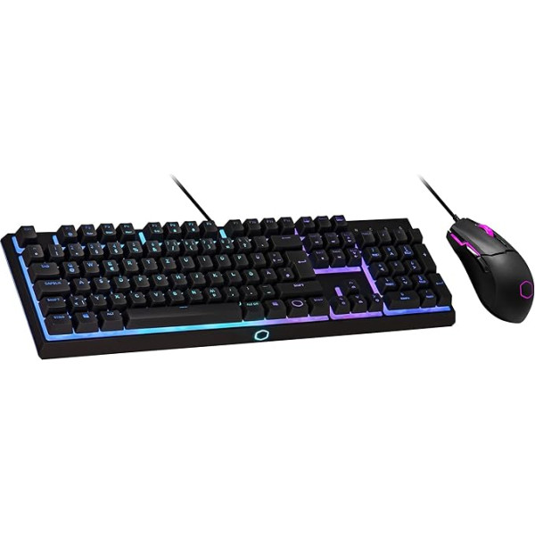 Cooler Master MS110 RGB-Tastatur & Gaming-Maus Kombination - Lineare mem-chanische Schalter, 26 Anti-Ghosting Tasten, On-Board-Steuerung, Gaming Maus mit 4 DPI-Einstellungen - DE Layout QWERTZ