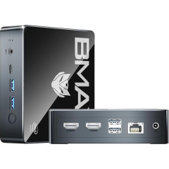 BAMX Mini PC 16GB DDR4 512GB SSD Intel Alder Lake N100 Windows 11 Pro B4Plus 3.4GHz 4 kodi 4 pavedieni Paplašināms SSD 4K 60Hz C tipa (pilna funkcija) HDMI* 2/ USB*4/Wi-Fi 5/2.4+5G/BT4.2