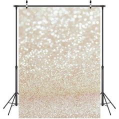 LYWYGG 5 x 7 ft Golden Dot Photography Background Vinyl Bokeh Professional Newborn Baby Portrait Studio Props Theme Video Studio Props Birthday Background CP-124