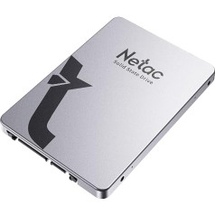 Netac SSD 256 GB, SSD cietais disks iekšējais SATA 3.0 2,5 collu, portatīvajiem datoriem, datoriem, galddatoriem, PS5 (N530S, alumīnija sakausējums, sudrabaini pelēks)