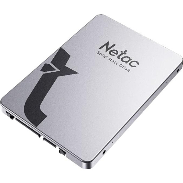 Netac SSD 256 GB, SSD cietais disks iekšējais SATA 3.0 2,5 collu, portatīvajiem datoriem, datoriem, galddatoriem, PS5 (N530S, alumīnija sakausējums, sudrabaini pelēks)