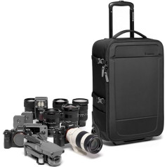 Manfrotto Advanced Trolley M III SLR kamerai ar objektīviem, rokas bagāžai, atstarotāju somai ar statīva stiprinājumu, fotopiederumiem