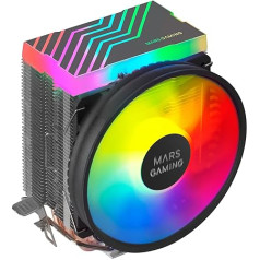 Mars Gaming MCPU33, Dual FRGB CPU Heatsink, 3 Heatpipes HCT, TDP 140W, Ultra-Quiet PWM 11 cm Fan