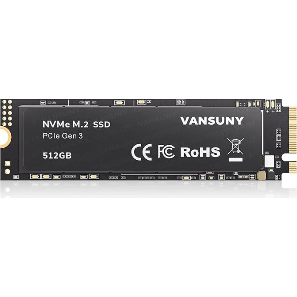 Vansuny SSD 512GB M.2 SSD NVMe SSD Iekšējais SSD 512GB M.2 2280 PLCe TLC spēļu datora modernizēšanai