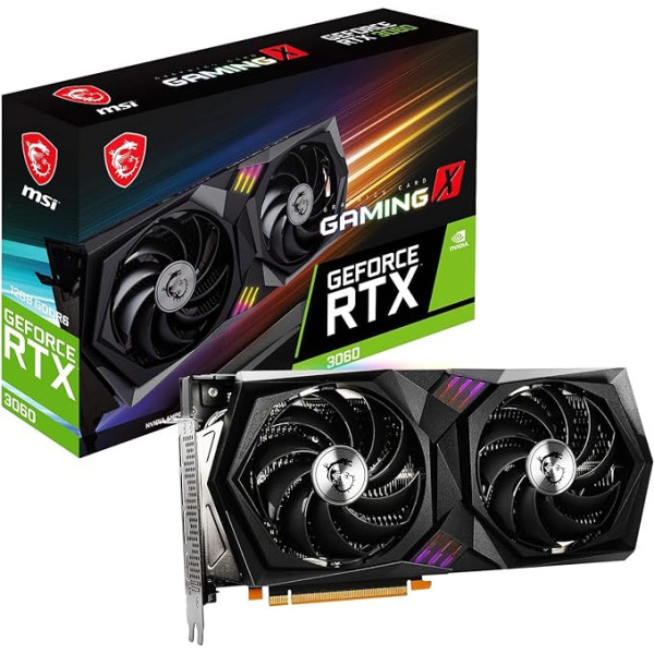 MSI Gaming GeForce RTX 3060 12GB 15Gbps GDRR6 192-Bit HDMI/DP PCIe 4 Twin-Frozr Torx Fan Ampere RGB OC Graphics Card (RTX 3060 Gaming X 12G)