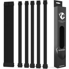 Reaper Cable Premiums 30cm Black Aluminium Cable Combs Power Supply Extension Kit 1 x 24 Pin 2 x 4+4 Pin 3 x 6+2 Pin