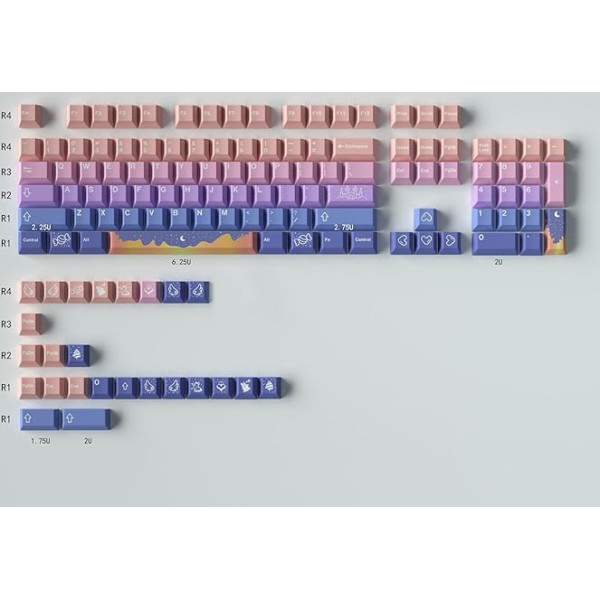 mintcaps PBT taustiņu vāciņi Cherry Profile Cute Fairy Tale Keycaps komplekts 130 taustiņi Custom Dye-Sub Keyboard taustiņu vāciņi Cherry Gateron MX slēdžiem Mehāniskās klaviatūras