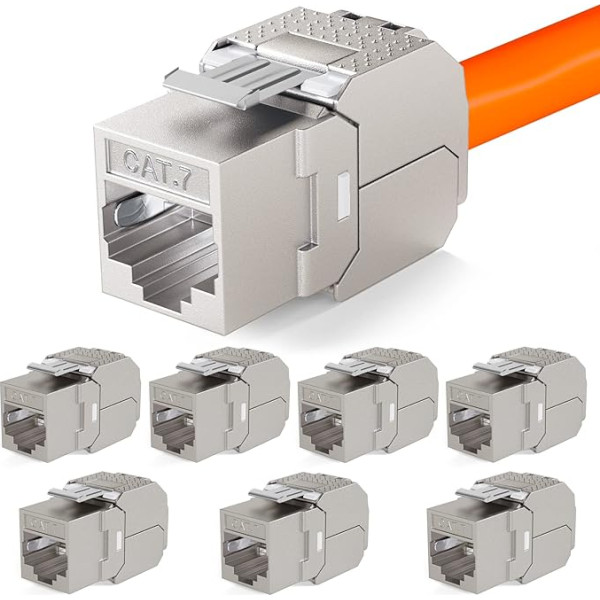 HB-DIGITAL 8x Keystone modulis RJ45 CAT 7 Keystone modulis no izolācijas termināla (LSA) uz RJ45 ligzdu STP līdz 600MHz 10,000Mbit/s Instalācijas ligzda CAT 5e/6/6/6a/7 Ethernet LAN tīkla kabeļu Patch panelim