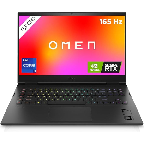 OMEN žaidimų nešiojamasis kompiuteris | 17,3 colių QHD 165 Hz IPS ekranas | 