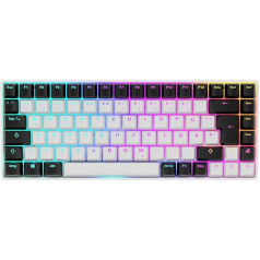 Sharkoon Skiller SGK50 S3 White, RGB spēļu tastatūra, Gateron Brown, 75% izkārtojums