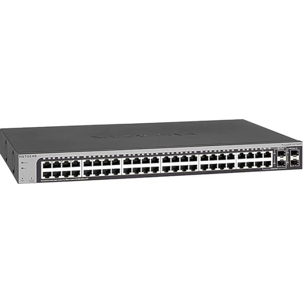 NETGEAR GS748T 48 prievadų Gigabit Ethernet LAN komutatorius Smart (valdomas tinklo komutatorius su 4x 1G SFP, stalinis arba 19 zonų stovo montažas, ProSAFE Lifetime-Garantie)