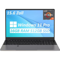 Auusda 15.6 Inch Laptop w/AMD Ryzen 7 3700U Up to 4.0 GHz, 16GB RAM 512GB SSD Notebook, Radeon RX Vega 10, Backlit Keyboard, Fingerprint Unlock, Cooling Fan, Webcam, Windows 11 Pro, FHD Computer for