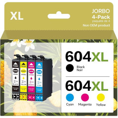 JORBO 604XL kasetnes Epson Multipack 604 printeru kasetnēm, kas saderīgas ar Epson Expression Home XP-2200 XP-2205 XP-3200 XP-3205 XP-4200 XP-4205, Workforce WF-2910 WF-2910 WF-2930 WF-2930 WF-2950