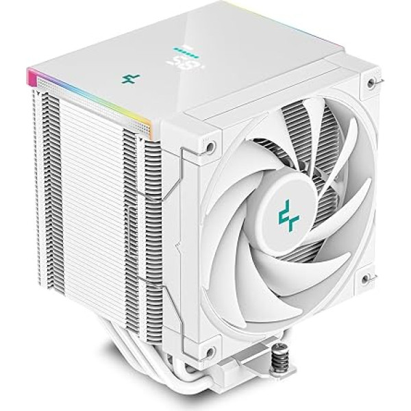 DeepCool AK500 Digital WH CPU gaisa dzesētājs 240 W TDP 5 vara siltumcaurules Vienstāva CPU dzesētājs ar statusa displeju un ARGB LED joslu 120 mm FDB ventilators LGA1700/1200/1151/1150/1155/AM5/AM4