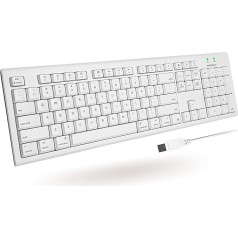 Macally Pilna izmēra USB tastatūra Mac Mini/Pro, iMac galddatoram, MacBook Pro/Air galddatoram ar 16 saderīgām Apple tastatūrām ar ciparu tastatūru, gumijotiem taustiņiem, aizsargāta pret noplūdi