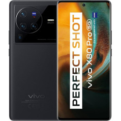 vivo X80 Pro 5G viedtālrunis, 12 GB RAM + 256 GB ROM, 17,9 cm (6,78 Zoll) AMOLED-Handy, 4700 mAh akumulators, 50 MP ZEISS-Optik, 80 W zibspuldzes uzlāde, Dual-SIM karte