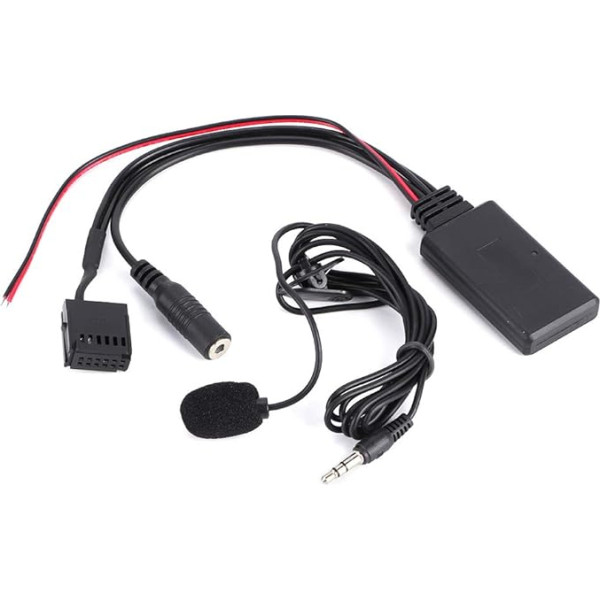 Qiilu Auto Bluetooth audio adapteris, Bluetooth Aux-In kabeļa adapteris Papildu ieejas adapteris ar mikrofonu brīvroku komplekts, piemērots 6000CD