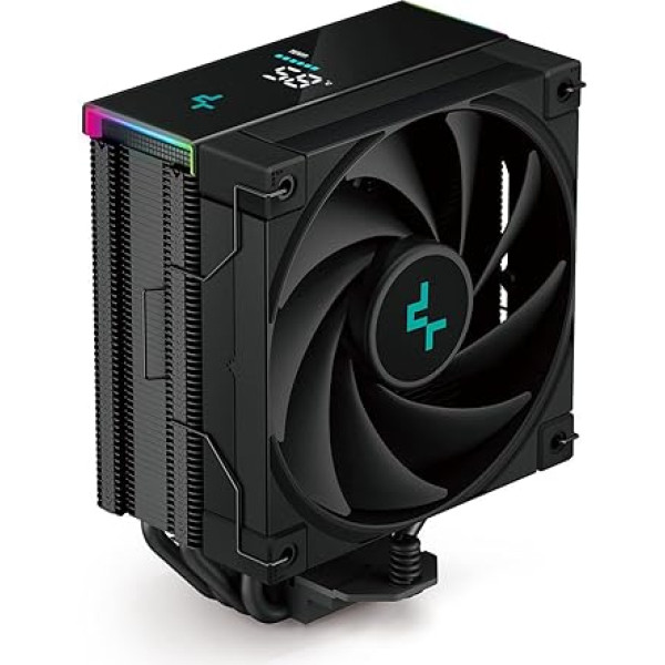 DeepCool AK400 digitālais CPU gaisa dzesētājs 220 W TDP 4 vara siltumcaurules Vienstāva CPU dzesētājs ar statusa displeju un ARGB LED joslu 120 mm FDB ventilators LGA1700/1200/1151/1150/1155/AM5/AM4